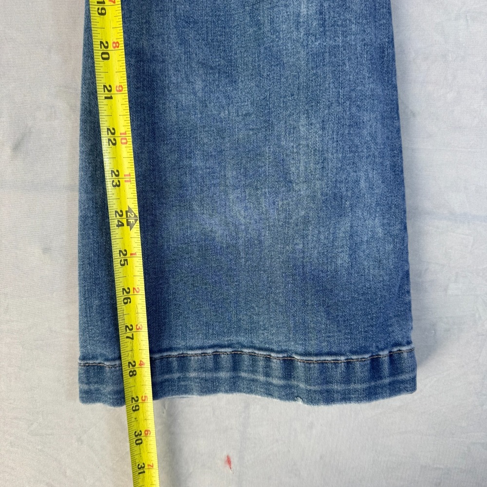American Eagle Outfitters Womens Flared Jeans Blue Denim Super Low Rise Comfy 4 - Picture 16 of 16